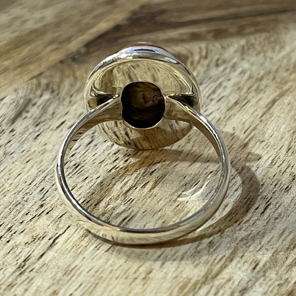 SOLID 925 STERLING SILVER MEXICAN LAGUNA LACE AGATE GEMSTONE RING SIZE 8.5 - Picture 8 of 9